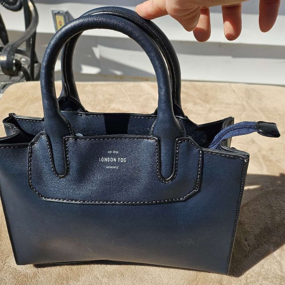 London Fog Navy Structured Mini Satchel